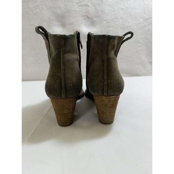 Madewell Ankle Boot Bootie Sz6 Joni Suede Chelsea Block Heel Greenish Italy Made - Picture 2 of 6